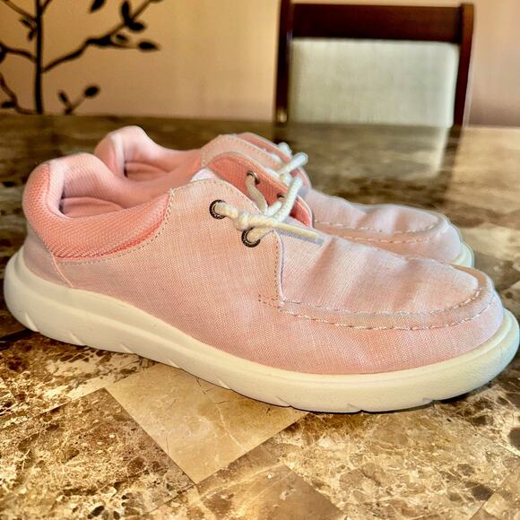 Sperry Top-Sider Women's Captain's Moc Chambray Peach Slip On Shoes - Picture 1 of 12